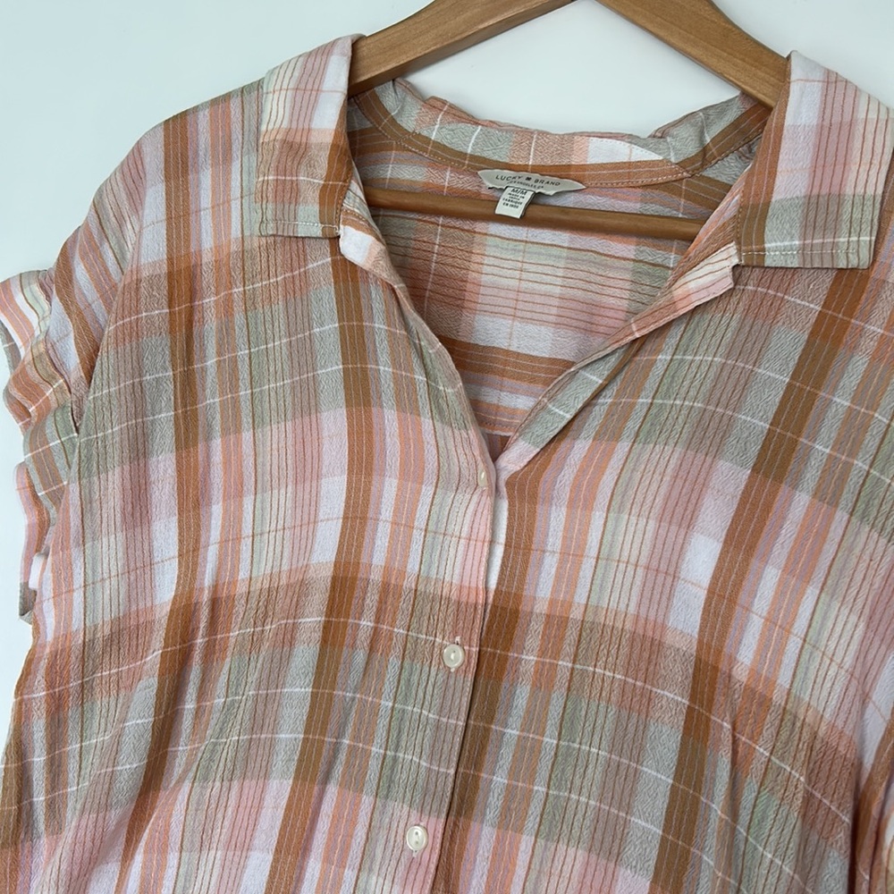 Lucky Brand Collared Button Down Blouse Top - Picture 2 of 8